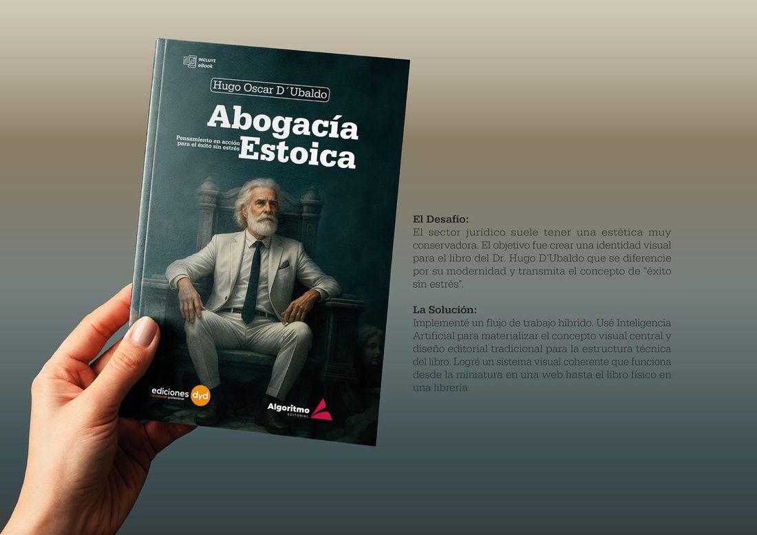 Libro Abogacía Estoica en mano