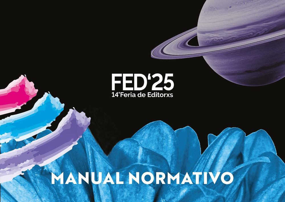 Tapa del manual normativo de identidad de FED’25, Feria de Editorxs