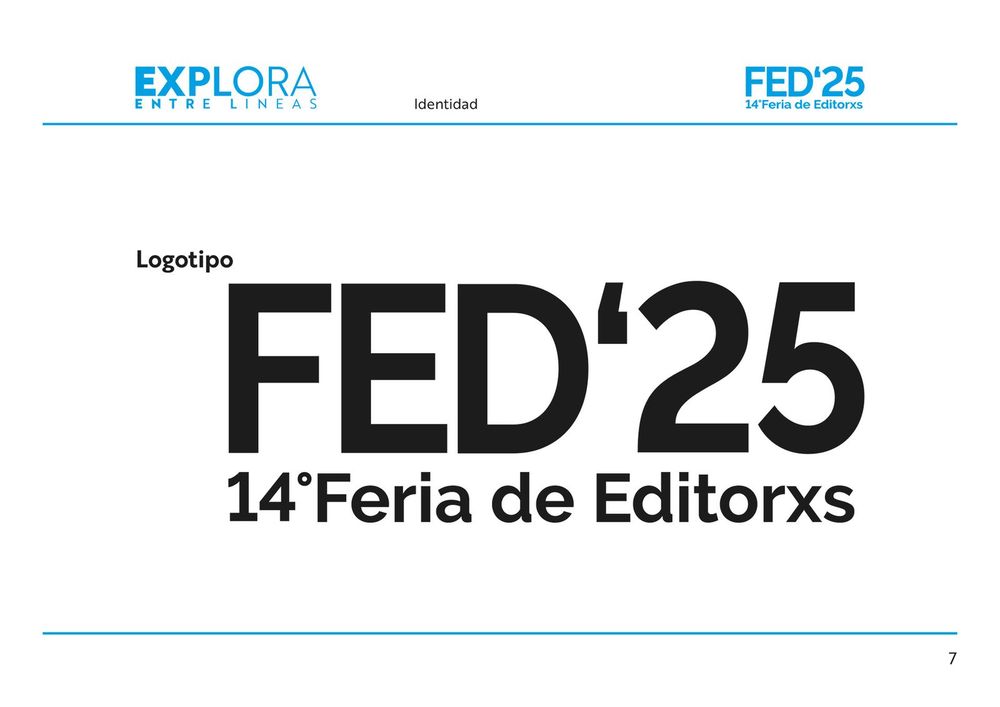 Logotipo de FED’25 y las páginas del manual que muestran su construcción