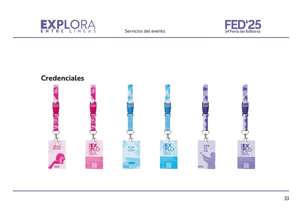 Credenciales del evento con la identidad de FED’25