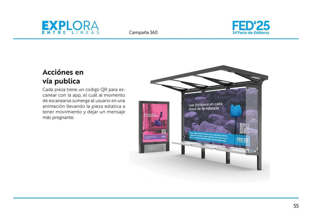 Cartel de vía pública de FED’25 con código QR