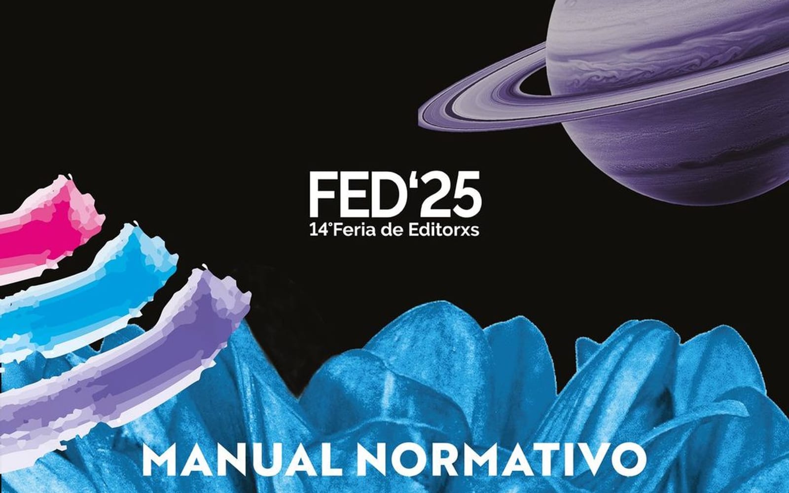 Portada del manual normativo de FED’25, la 14ª Feria de Editorxs
