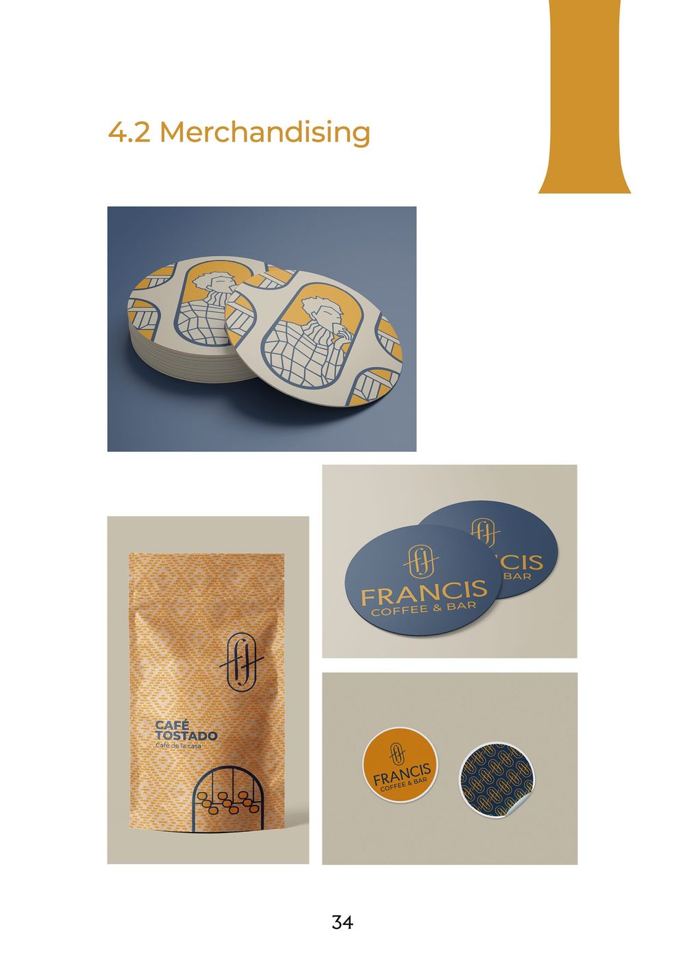 Packaging y merchandising de Francis Coffee & Bar
