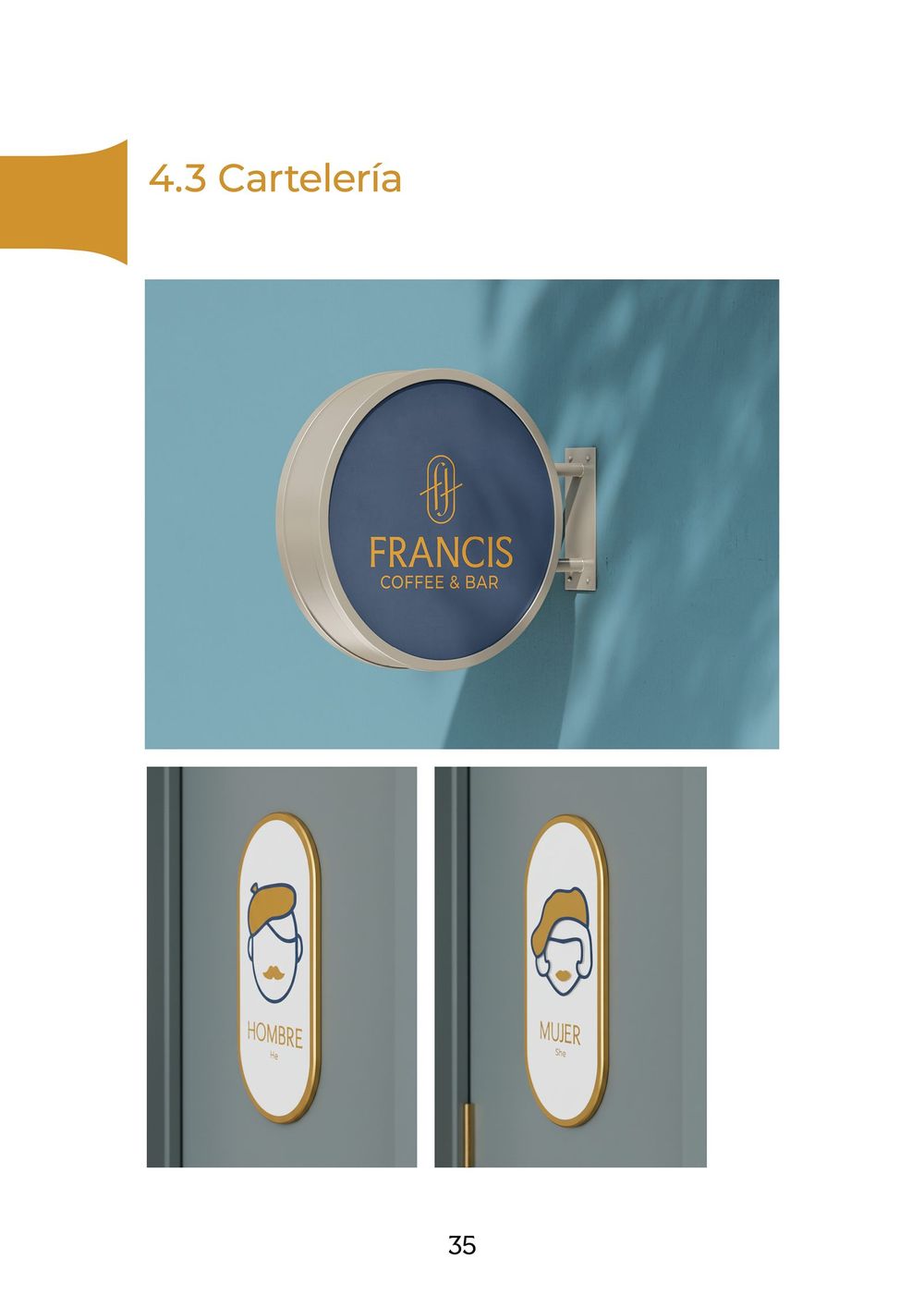 Cartel circular exterior de Francis Coffee & Bar