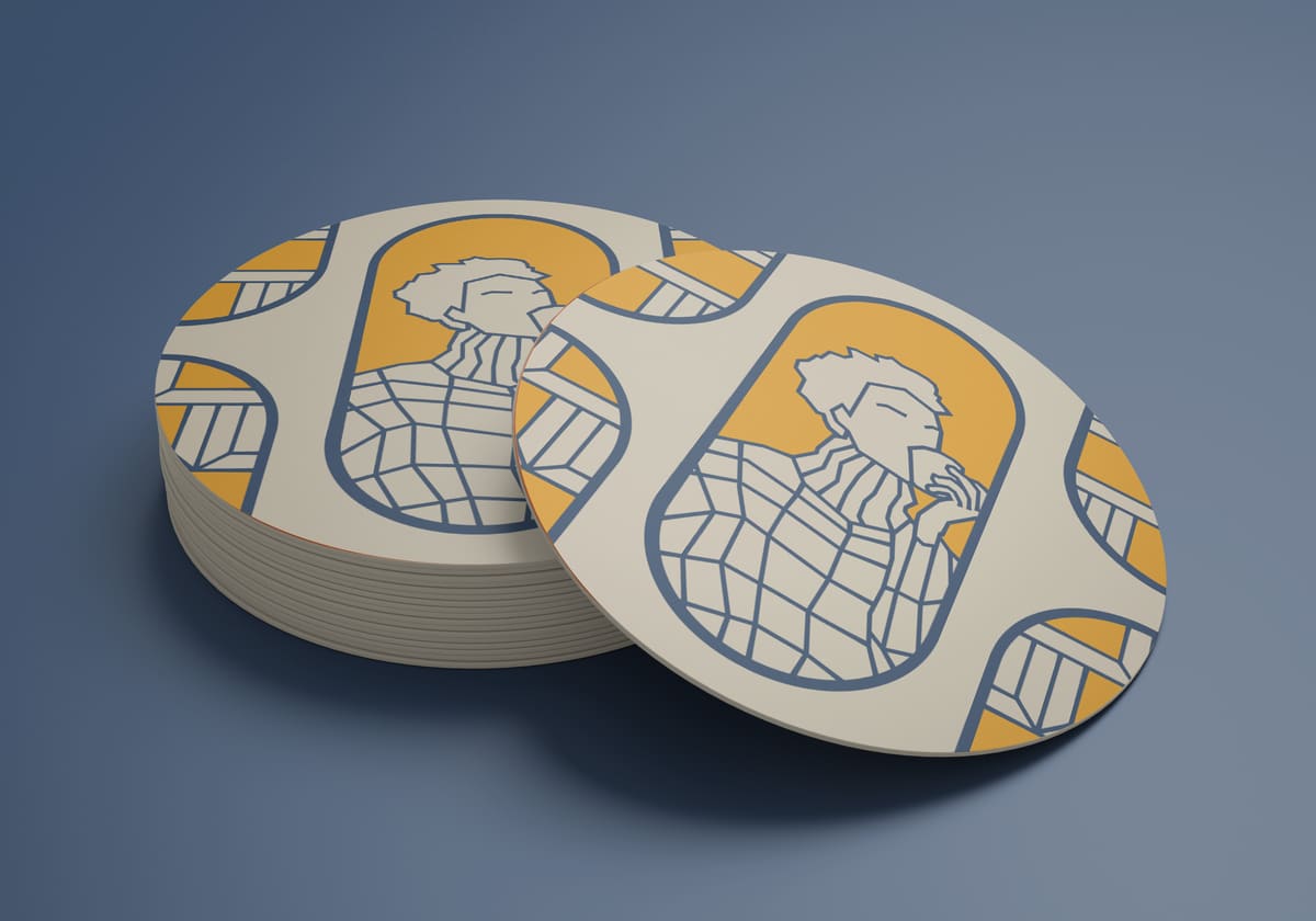 Posavasos de Francis con la ilustración de la persona tomando café
