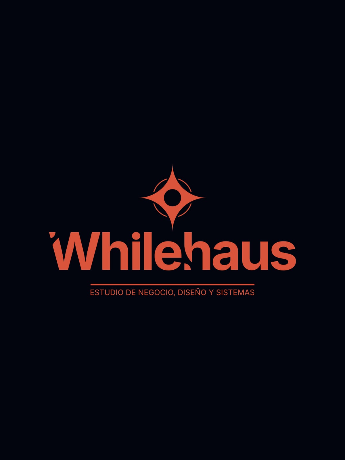 La marca de Whilehaus en Coral sobre Naval: isotipo, logotipo y descriptor